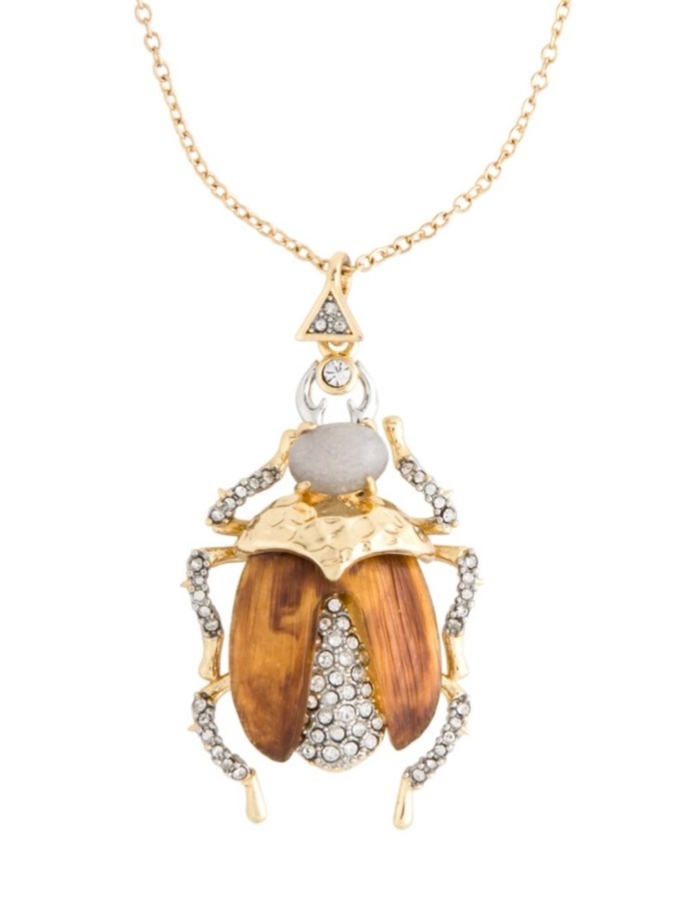 NEW Alexis Bittar Pave Crystal Encrusted Scarab Beetle Bug Necklace AU28